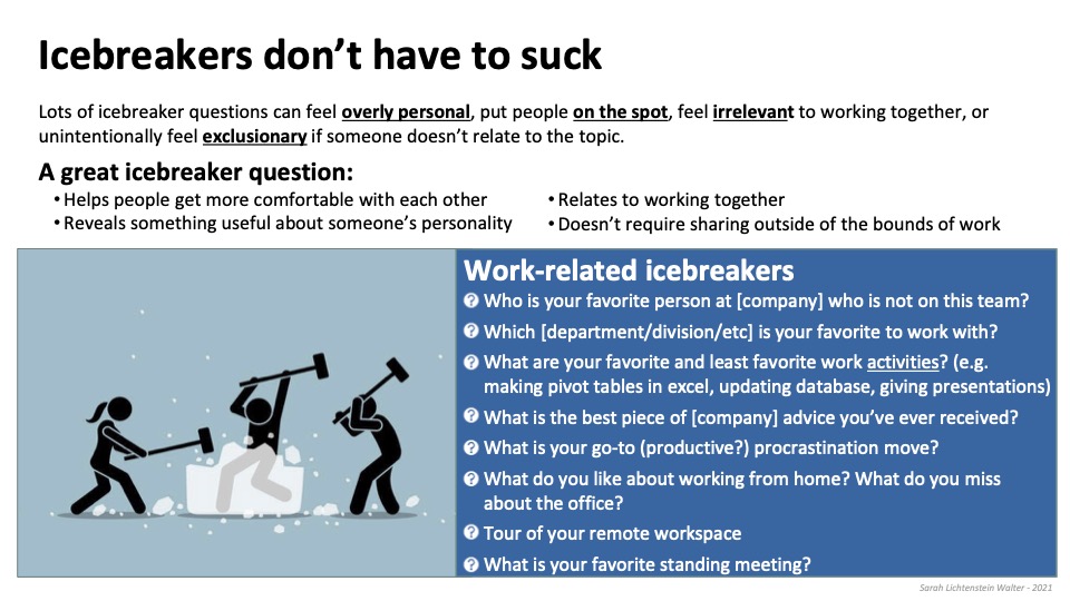 ice-breakers don't have to suck — Ask a Manager